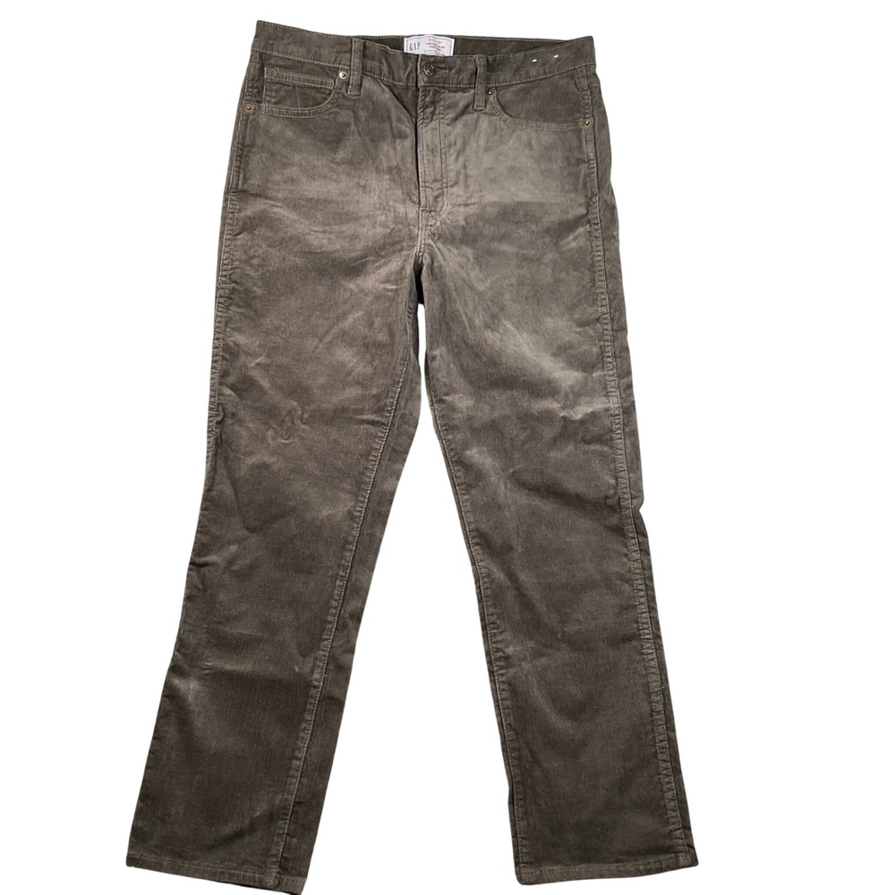 Gap Corduroy Pants‎ Womens 31 12R Excellent Vintage Slim High Rise Olive